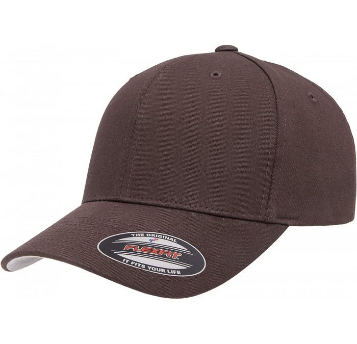Baseball Caps Cotton Twill Fitted Cap - Brown - CJ19085H5CO $15.02