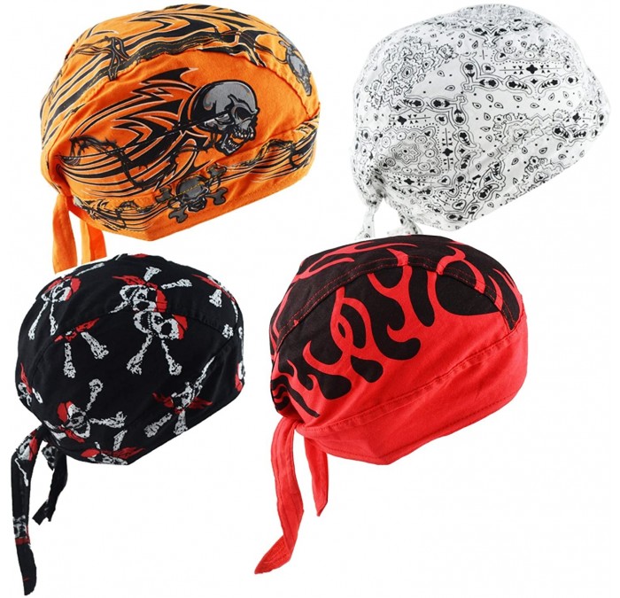 Skullies & Beanies Cycling Doo RAG Skull Cap Hat Bandana Head Wrap Breathable Helmet Liner - Set6 - CO18OT3HYRZ $19.10