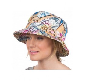 Sun Hats Gemma Colorful Design Cloche Bucket Bell Summer Hat - Pink / Blue - CG11VP5Z79Z $14.15