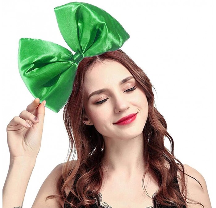 Headbands Women Huge Bow Headband Cute Bowknot Hair Hoop for Halloween Cosplay - Green - C4186U6OTX5 $23.09