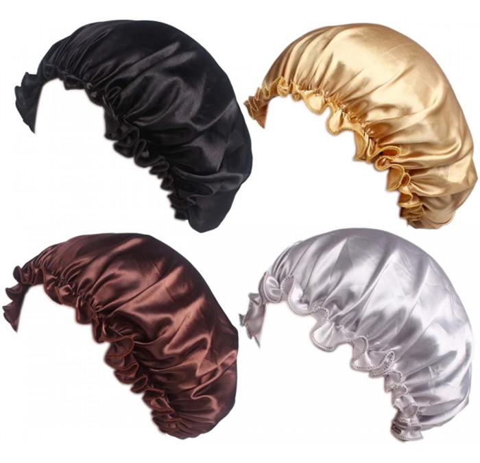 Headbands 6 Pack Women Girls Silk Satin Headbands Solid Color Elastic Hairband Twisted Turban - A-Solid 4C - C318XTRAI9C $19.70