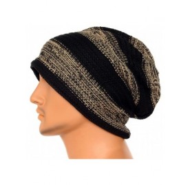 Skullies & Beanies Unisex Adult Winter Warm Slouch Beanie Long Baggy Skull Cap Stretchy Knit Hat Oversized - Black - CR12O2J3...
