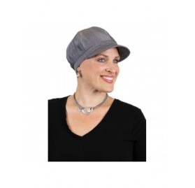 Newsboy Caps Newsboy Cap Summer Hats for Women Cotton Cancer Headwear Chemo Hair Loss Head Coverings Brighton - Charcoal Grey...