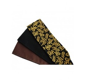 Headbands Hot Cocoa Brown- Delicate Foliage Over Black- Pure Black - CU114BMG7P7 $14.76