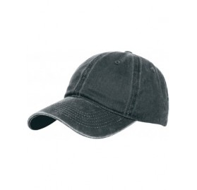 Baseball Caps Classic Unisex Baseball Cap Adjustable Washed Dyed Cotton Ball Hat - Black - CO183D9H79Y $18.34