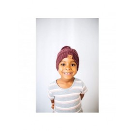 Skullies & Beanies Satin Lined Winter Hats Toddlers - Kids Natural Hair Beanie - Slouchy Knit - Burgundy - CO193QK3EU7 $12.06