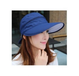 Sun Hats Women Outdoor Removable Foldable 360 Degree Anti-UV Sun Hat Cycling Face Cover Summer Cap - Navy Blue - CO17YHDUN27 ...