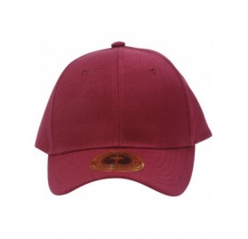 Baseball Caps Structured Hook & Loop Adjustable Hat - Burgundy - CD183KLYDY3 $8.85