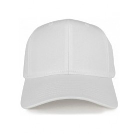 Baseball Caps Adjustable Solid Color Plain Cotton Polyester Blank Snapback Baseball Style Cap - White - CZ12M41TXTN $16.03