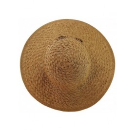 Sun Hats Women's Interweaved Crushable Floral Accent Adjustable Sun Hat - Brown - C011AQYHXDX $11.98