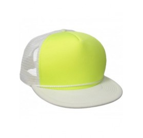 Baseball Caps Men's Flat - White/Yellow - CH11CGAE2GV $7.48