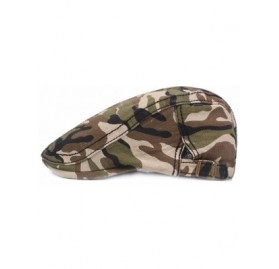 Newsboy Caps Unisex Flat Cap Camouflage Ivy Irish Cabbie Hat Newsboy Driving Cap - Brown - CJ18E9T2NKQ $13.02