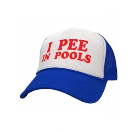 Baseball Caps I Pee in Pools - Funny Summer Swimming Pool Prank - Trucker Style Retro Hat - Blue - CK18YM97UQ5 $13.54