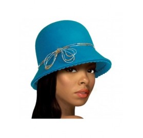 Sun Hats Soft-As-Cashmere Felt Bell Cloche Hat - 47800 - Peacock Blue - CC11SBSL987 $49.22