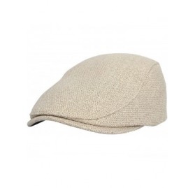 Newsboy Caps Ivy Cap Straw Weave Linen-Like Cotton Cabbie Newsboy Hat MZ30038 - Beige - CR18U6KQ2H8 $30.92