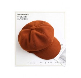 Berets Women Beret Newsboy Hat French Wool Cap Classic Autumn Spring Winter Hats - Orange - C918AR0A68X $17.33