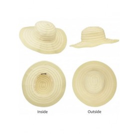 Sun Hats Women Summer Beach Hat Packable Striped Floppy Wide Brim Sun Protection Travel Hats - Beige1 - CN18D0EX36M $9.46
