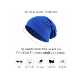 Skullies & Beanies Thin Knit Slouchy Cap Beanies Hat Hip-Hop Sleep Cap Dwarf Hat (Dark Blue- Dark Brown- Light Gray- Red- 4 P...