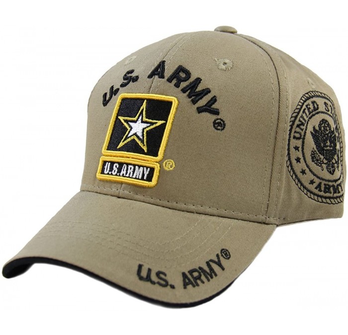 Baseball Caps U.S. Army Cotton Cap (Khaki) - CH180Q924XW $16.43