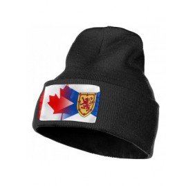 Skullies & Beanies Men&Women Flag Nova Scotia Canada Art Winter Beanie Hat Cuffed Plain Skull Knit Hat Cap - Black - CK18KN9L...