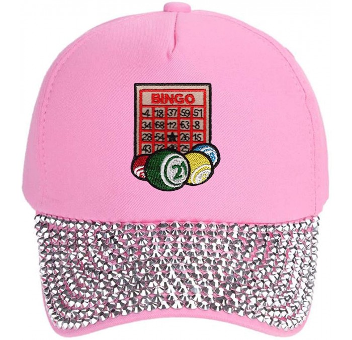 Baseball Caps Hat - Adjustable Women's Cap - Rhinestone Pink - CL18HARAAMY $19.17
