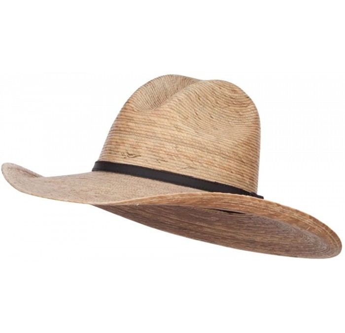 Cowboy Hats Palm Braid Ranchero Cowboy Hat - Dk Palm - C412ENSD7PV $97.34