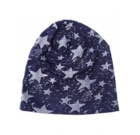 Skullies & Beanies New Style Star Warm Crochet Winter Knit Ski Beanie Skull Slouchy Caps Hat for Men Women(Navy) - Navy - CM1...