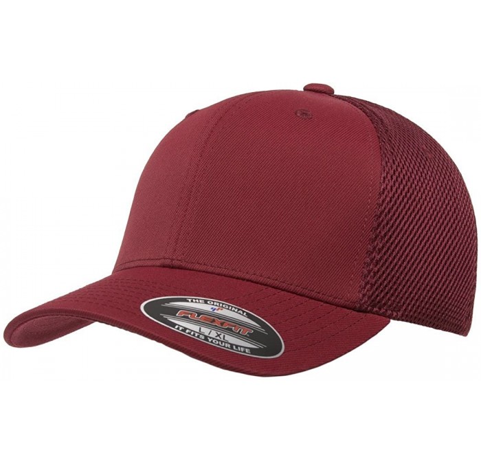 Baseball Caps 3-Pack Premium Original Ultrafibre Mesh Fitted Cap - Maroon - CT127JBYP4B $82.02