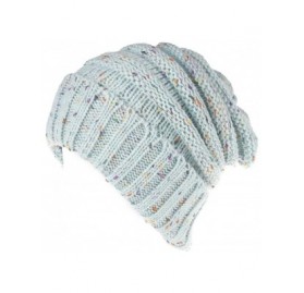 Skullies & Beanies Fashion Womens Winter Warm Knit Crochet Ski Hat Braided Turban Headdress Cap - Light Blue - CN1867XKU02 $8.31
