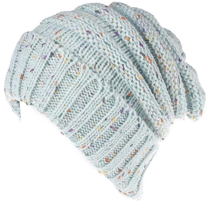Skullies & Beanies Fashion Womens Winter Warm Knit Crochet Ski Hat Braided Turban Headdress Cap - Light Blue - CN1867XKU02 $2...