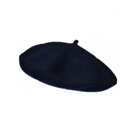 Berets Girls&Boys French Style Wool Beret Kids Hat - Navy Blue - CI18E7MALYU $11.77