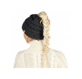 Skullies & Beanies Ponytail Beanies - Charcoal - CY18ZWNTHET $13.14