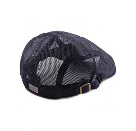 Newsboy Caps Summer Men Women Casual Beret Hat Flat Cap Hat Adjustable Breathable Mesh Caps - Navy - CX199I5UTSM $25.11