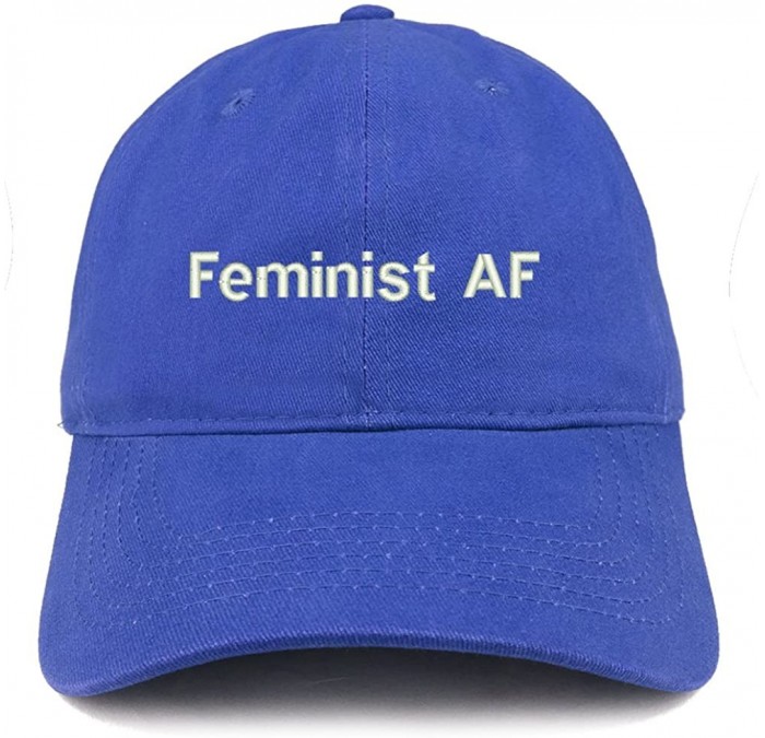 Baseball Caps Feminist AF Embroidered Soft Low Profile Adjustable Cotton Cap - Royal - CJ12O2G36JS $15.66