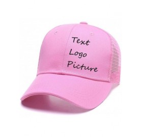 Baseball Caps Custom Ponycap Messy High Bun Ponytail Baseball Cap Adjustable Mesh Trucker Baseball Cap Hat for Women - Pink -...