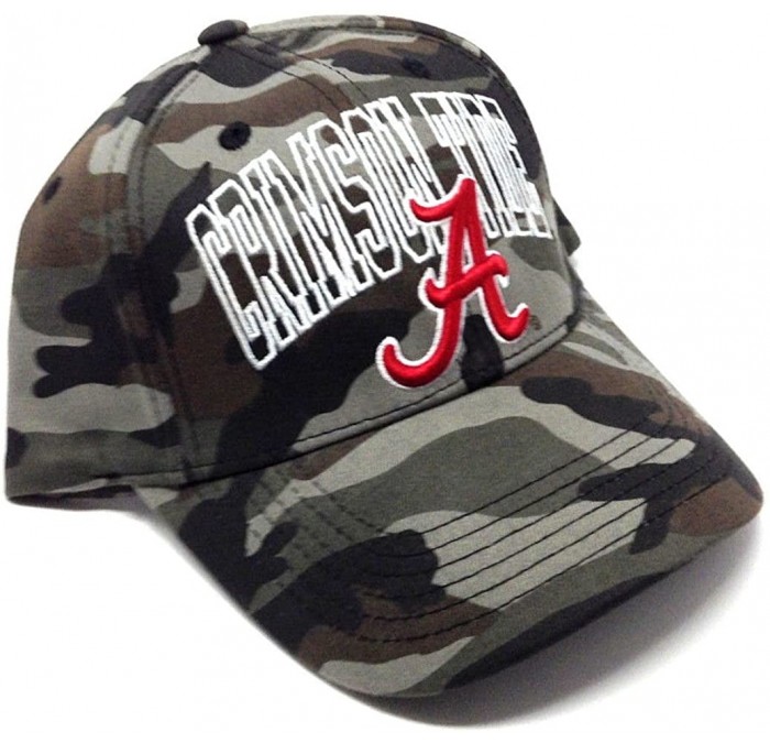 Baseball Caps NCAA Wide Out Grey Camo Adjustable Hat - University of Alabama - Crimson Tide - CP1875O0DUZ $31.92
