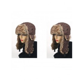Bomber Hats Women's Trapper Quilted Winter Ear Flap Hat 901HT - 2 Pcs Brown & Brown - CX123PNIVLF $18.95