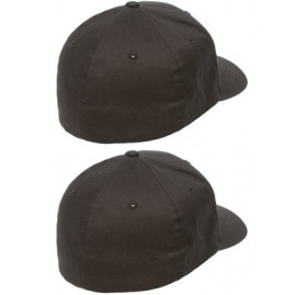 Baseball Caps 2-Pack Premium Original Cotton Twill Fitted Hat w/THP No Sweat Headliner Bundle Pack - Black - CB185G50TW0 $21.80