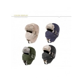 Bomber Hats Men's Faux Fur Trapper Hunting Hat with Earflap Mask Russian Ushanka - 69265_black - CU12N7233AQ $17.12