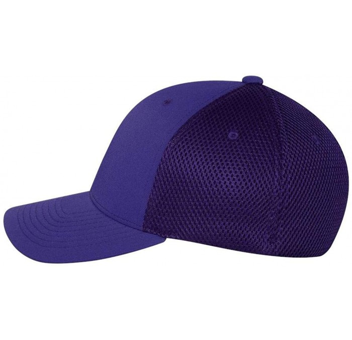 Baseball Caps Ultrafibre Airmesh Fitted Cap - Purple - CM11CD9QTFD $39.27