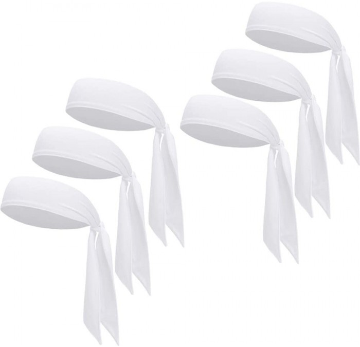 Balaclavas Sports Headband Sweatbands Wristbands - 6pcs-all White - CY18NCQWC6N $40.21