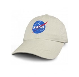 Baseball Caps NASA Insignia Embroidered 100% Cotton Washed Cap - Beige - CX12CDZVWS5 $21.81