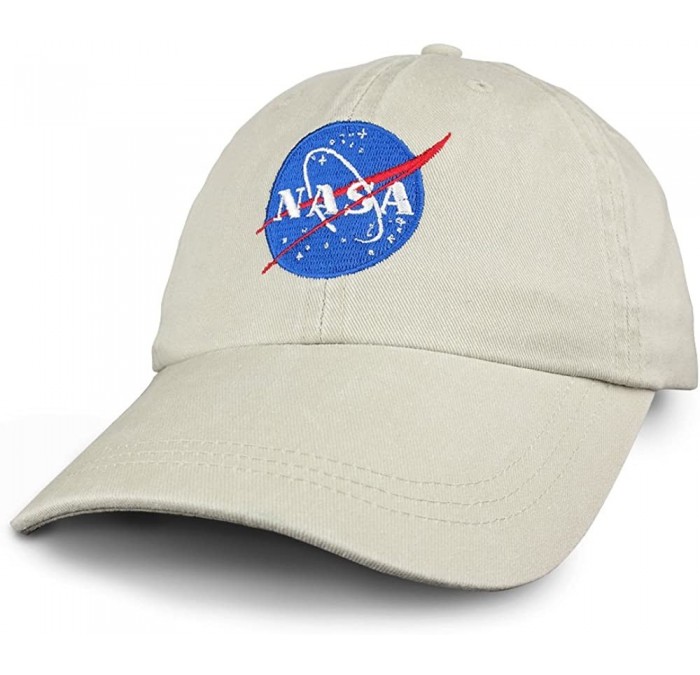 Baseball Caps NASA Insignia Embroidered 100% Cotton Washed Cap - Beige - CX12CDZVWS5 $37.07