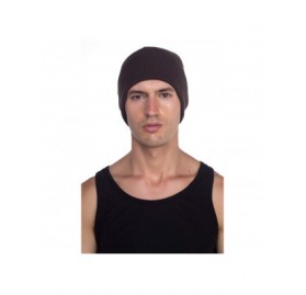 Skullies & Beanies Beanie Men Women - Unisex Cuffed Plain Skull Knit Hat Cap - Dark Brown - C112N2D9FQ2 $11.32