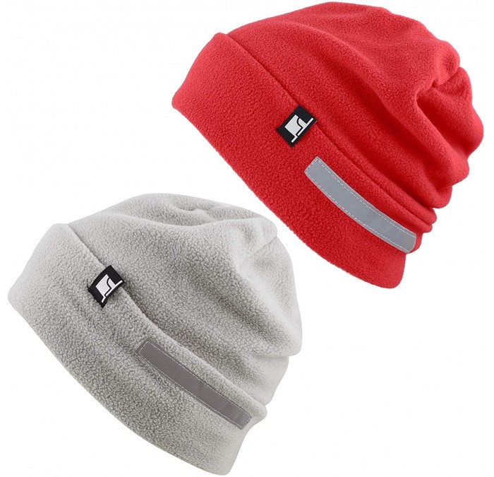 Skullies & Beanies Fleece Winter Functional Beanie Hat Cold Weather-Reflective Safety for Everyone Performance Stretch - CB18...