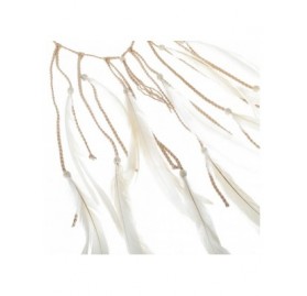 Headbands Boho Headdress Feather Headband Accessories - White 1 - CI18M50ALN2 $20.98