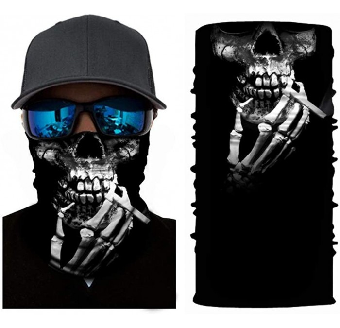 Balaclavas Bandana Face Mask Neck Gaiter Magic Scarf Balaclava Headband for Sun Dust UV - Skeleton-smoke-b - CJ1978XHME0 $9.15