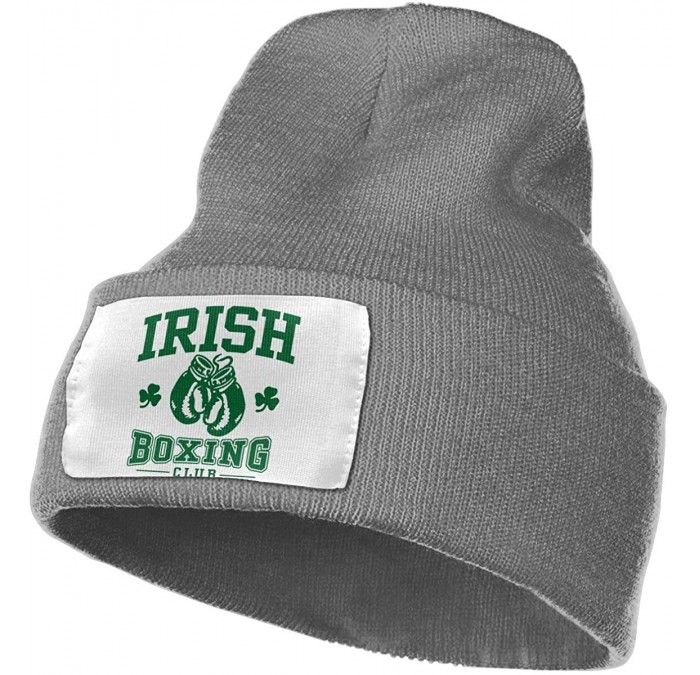 Skullies & Beanies Women & Men Irish Boxing Winter Warm Beanie Hats Stretch Skull Ski Knit Hat Cap - Deep Heather - CB18NA3CT...