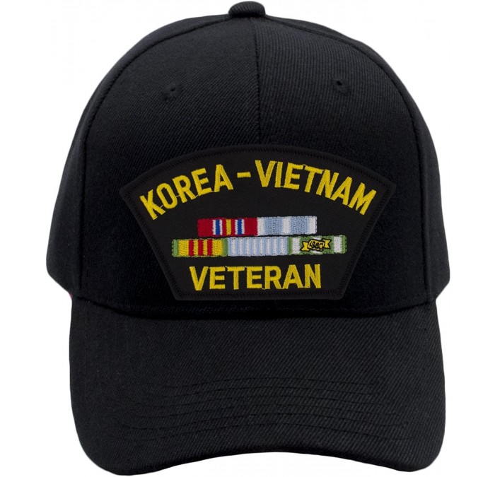 Baseball Caps Korea & Vietnam Veteran Hat/Ballcap Adjustable One Size Fits Most - Black - CU18OROZ09G $25.16