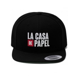 Baseball Caps LA CASA DE Papel Money Heist Netflix Flat Bill Hat for Men and Women (Black) - C8193AOOXAZ $37.10
